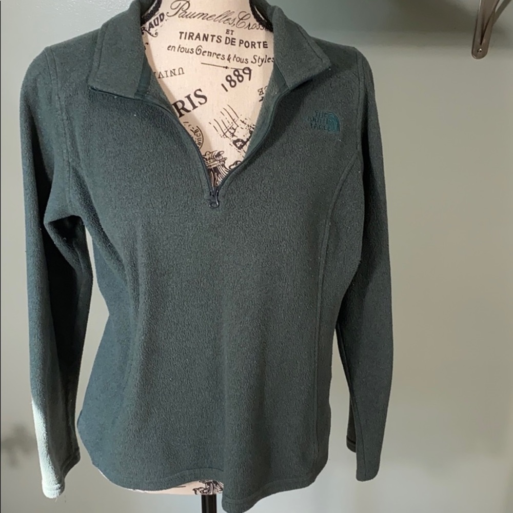 Dark Green North Face Pull Over - image 1